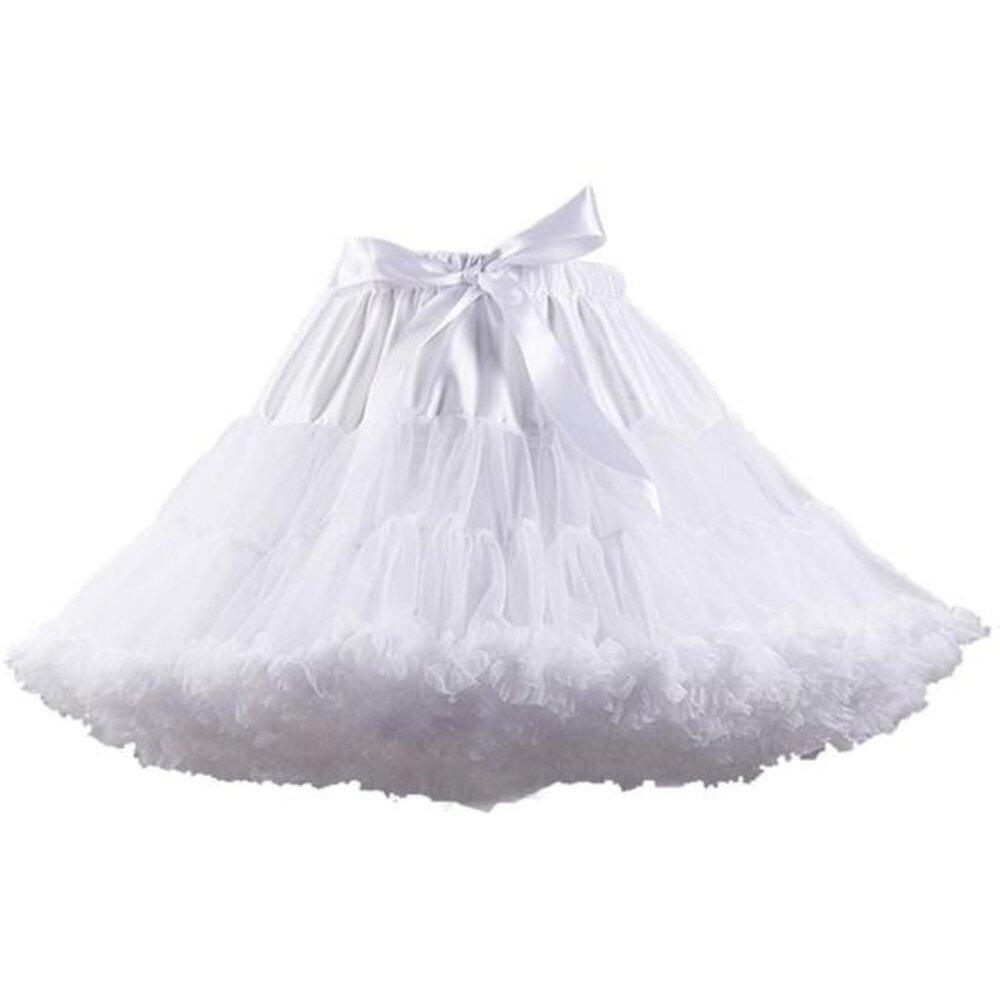 Women's Elastic Waist Chiffon Petticoat Puffy Tutu Tulle Skirt Princess Ballet